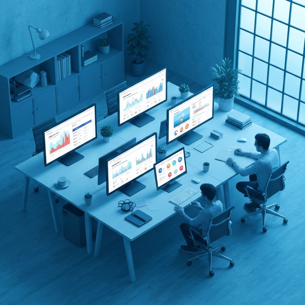 Web media and social media management illustration